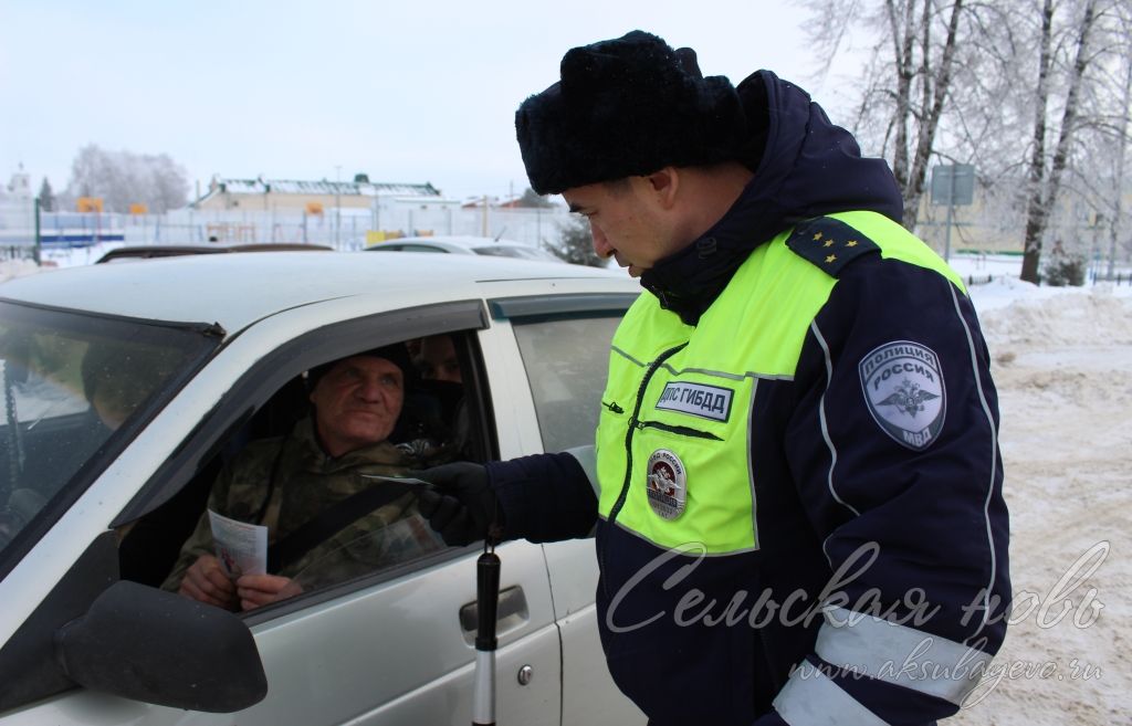 Сотрудники Госавтоинспекции поздравили аксубаевцев с Новым годом и напомнили о соблюдении ПДД