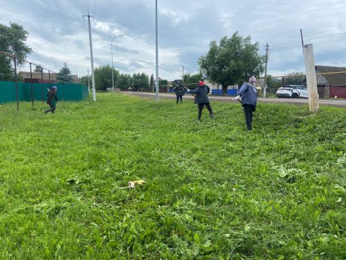 Иске Тимошкино мәдәният йорты хезмәткәрләре авыл юлларында җәйге өмә үткәрделәр