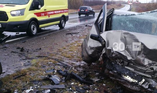 Водителю легковушки оторвало пальцы ноги после лобового ДТП в Татарстане