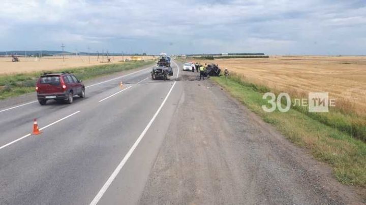 Три человека погибли в лобовом столкновении двух иномарок на трассе в Татарстане