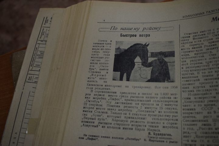 Аксубаевская газета писала о спортивном коневодстве