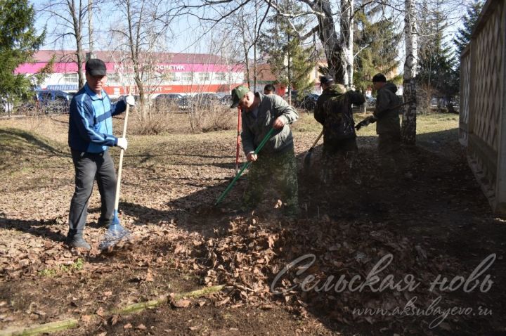 Аксубаевские полицейские взялись за грабли и метлы