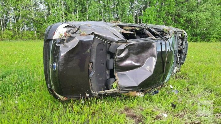 В Татарстане автоледи погибла, вылетев с трассы в кювет, пассажир-подросток в больнице