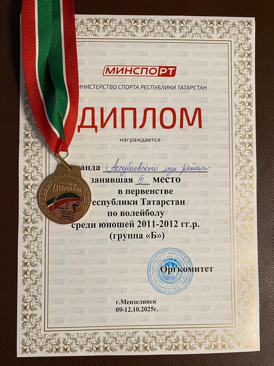 Волейболисты Аксубаевского района завоевали бронзу на первенстве Татарстана