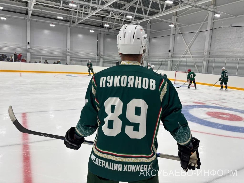 На аксубаевском льду играли представители высшего класса татарстанского хоккея