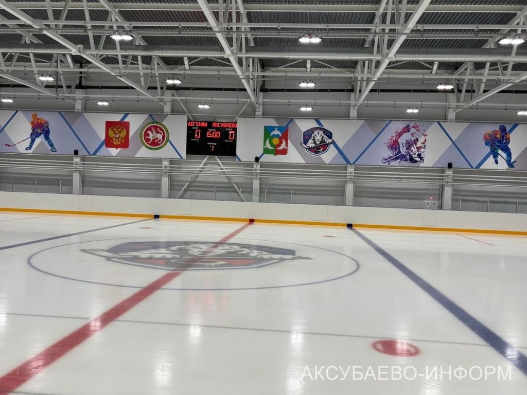 На аксубаевском льду играли представители высшего класса татарстанского хоккея
