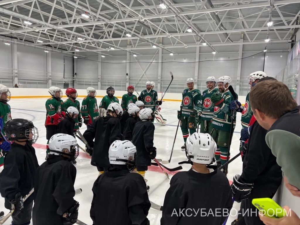 На аксубаевском льду играли представители высшего класса татарстанского хоккея