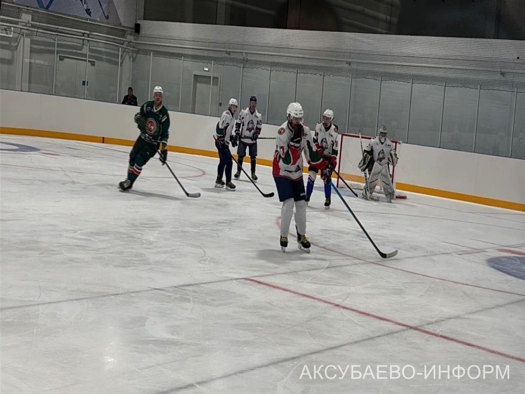На аксубаевском льду играли представители высшего класса татарстанского хоккея