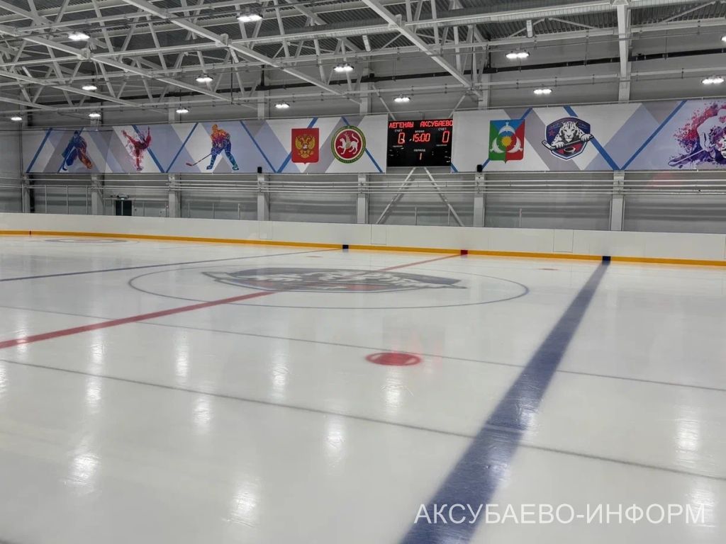 На аксубаевском льду играли представители высшего класса татарстанского хоккея