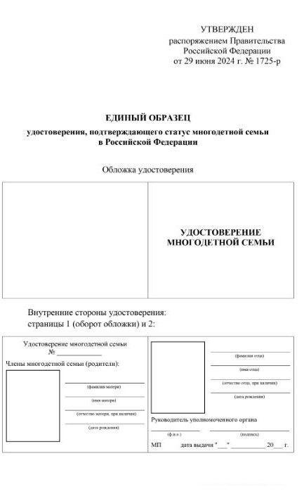 Кабмин одобрил единый образец удостоверения многодетной семьи
