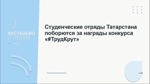 Студенческие отряды Татарстана поборются за награды конкурса «#ТрудКрут»