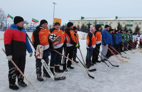 В Аксубаеве на Рождество играли в хоккей в валенках