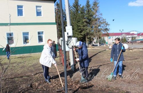 В Аксубаеве очистили от мусора детский парк