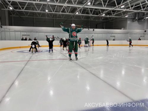 На аксубаевском льду играли представители высшего класса татарстанского хоккея