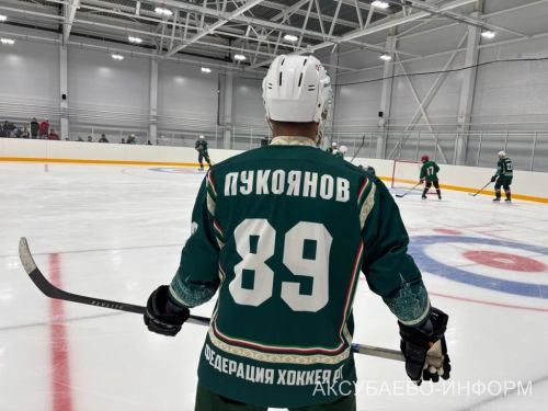 На аксубаевском льду играли представители высшего класса татарстанского хоккея