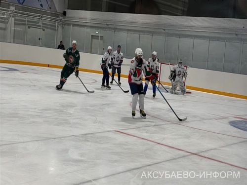 На аксубаевском льду играли представители высшего класса татарстанского хоккея