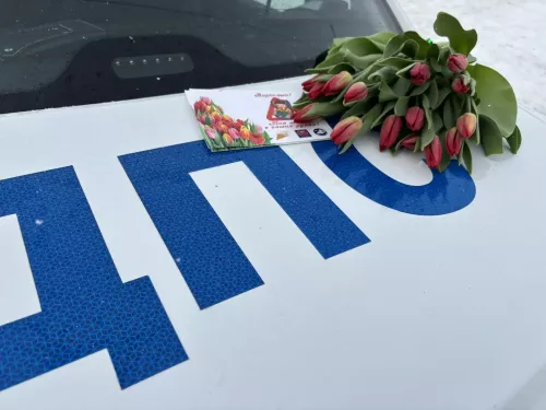 Госавтоинспекция Аксубаевского района поздравила автоледи с Женским днем