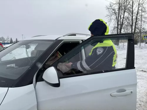 Госавтоинспекция Аксубаевского района поздравила автоледи с Женским днем