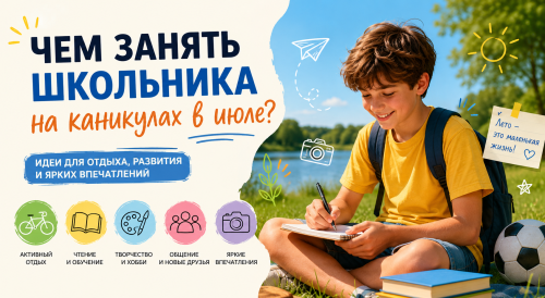Чем занять школьника на каникулах в июле: идеи для активного и полезного лета